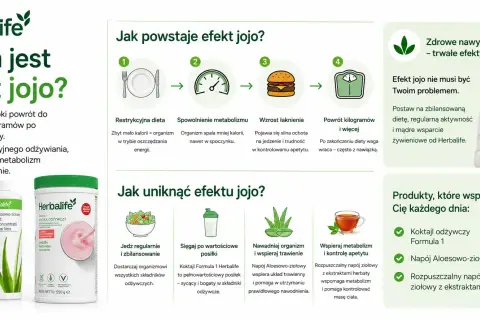 Efekt jojo to powrót kilogramów po diecie. Zbilansowane odżywianie i produkty Herbalife pomogą Ci uniknąć tego problemu.