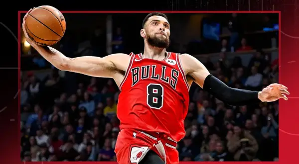 Zach LaVine, jeden z gwiazd chicago koszykarze z NBA, w akcji.