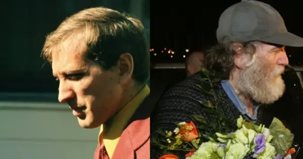 Młody i starszy Bobby Fischer, uznawany za najlepszego szachistę w historii, z bukietem kwiatów.